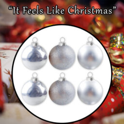 Christmas Bauble Decoration Hanging Tree Ornament X 6 10Cm Silver - thumbnail 7