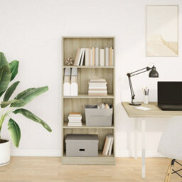 Berkfield Bookcase Sonoma Oak 60X24X143 Cm Engineered Wood - thumbnail 3