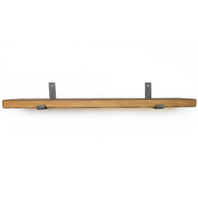 Toolty Rustic Handmade Wall Shelf, Wall Mounted, 170Cm X 22.5Cm Up Design, Medium Oak, Handcrafted Vintage Style - image 1