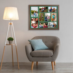 AK Frames 20X16 Walnut Sleek Multi Photo Frame With Emerald Mount - Holds 9 Apertures (2X) 7X5, (7X) 6X4 Photos - thumbnail 3