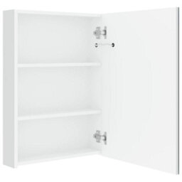 Berkfield Stylish Led Bathroom Mirror Cabinet Shining White 50X13X70 Cm - thumbnail 5