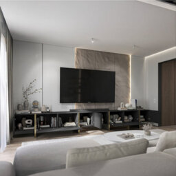 Heze Furniture Kyoto Extra Long 360 Cm Tv Stand: Modern Glamour & Ultimate Versatility - Black Matt - thumbnail 3