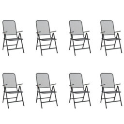 Berkfield 9 Piece Garden Dining Set Anthracite Metal Mesh - thumbnail 3