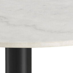 Furniture To Go Corby Round Dining Table With White Polished Marble Top & Black Base - thumbnail 4
