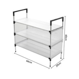 Living And Home 3 Tiers Plastic Shoe Rack Organizer Stackable Space Saving Shoe Shelf W 660 X D 290 X H 600 mm - thumbnail 5