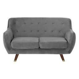 Beliani Living Grey Velvet 3-Seater, 2-Seater And Armchair Set With Button-Tufted Back - thumbnail 7