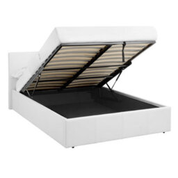 Luna 5Ft King White Ottoman Storage Bed With Gas Lift & 15Cm Thick Memory Foam Mattress - L: 213Cm X W: 168Cm X H: 88.5Cm - thumbnail 4