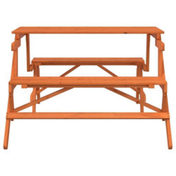 Walplus Picnic Table With Benches Solid Wood Fir 2-In-1 Convertible - thumbnail 4