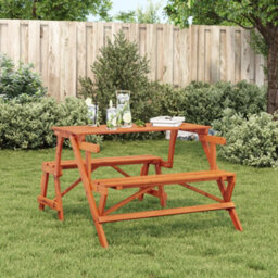 Walplus Picnic Table With Benches Solid Wood Fir 2-In-1 Convertible - thumbnail 3