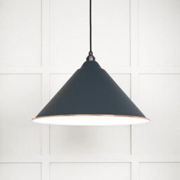 From the Anvil White Gloss Hockley Pendant In Soot - thumbnail 1