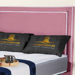 UKBEDFURNITURE Ariana Pink Plush Valvet Upholstered Bed Frame - Slatted Base With 10 Inch Orthopedic Mattress - 48 Inch Headboard - thumbnail 2