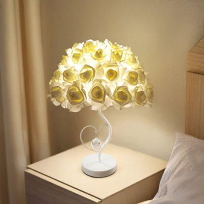 Thehotsale Rose Flower Umbrella-Shaped Lampshade Table Lamp Fixture Decor-Warm Light,e27 - image 1