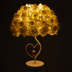 Thehotsale Rose Flower Umbrella-Shaped Lampshade Table Lamp Fixture Decor-Warm Light,e27 - thumbnail 3