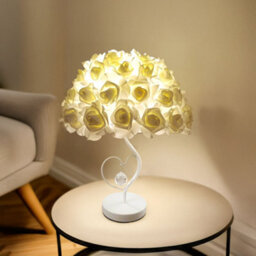 Thehotsale Rose Flower Umbrella-Shaped Lampshade Table Lamp Fixture Decor-Warm Light,e27 - thumbnail 2