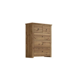 Wyld Haus Tralee 3+2 Pine Chest Of Drawers, Brown Matt Finish, 5 Drawers, 1200X900X420mm - thumbnail 2