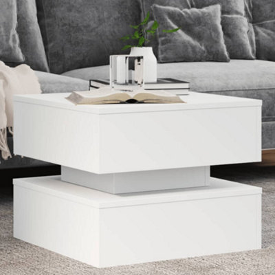 Walplus Coffee Table With Led Lights White 50X50X40 Cm - image 1
