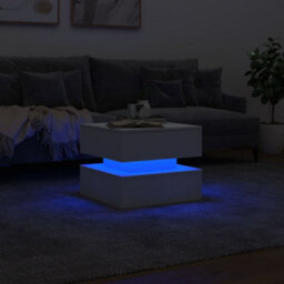 Walplus Coffee Table With Led Lights White 50X50X40 Cm - thumbnail 5