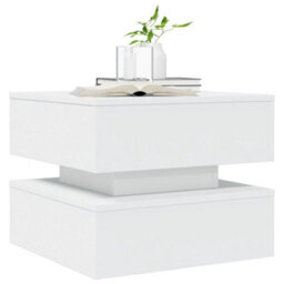 Walplus Coffee Table With Led Lights White 50X50X40 Cm - thumbnail 6