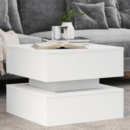 Walplus Coffee Table With Led Lights White 50X50X40 Cm