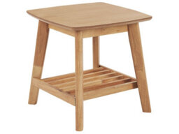 Wyld And Coco Casacraft Side Table 50 X 50 Cm, Light Brown Mdf Top With Rubberwood Legs - thumbnail 3