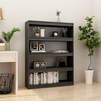 Berkfield Book Cabinet/room Divider Grey 100X30X135.5 Cm Solid Pinewood - image 1