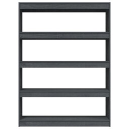 Berkfield Book Cabinet/room Divider Grey 100X30X135.5 Cm Solid Pinewood - thumbnail 5