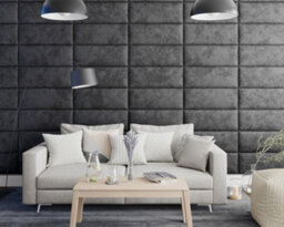 Aspire Easymount Wall Mounted Upholstered Panels, Modular Diy Headboard In Mirazzi Velvet Fabric, Black (Pack Of 8) - thumbnail 2