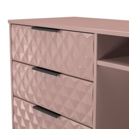 Anzio Matt Kobe Pink Tv Stand With 2 Shelves & 3 Drawers, (H)74.2Cm X (W)96.8Cm X (D)39.2Cm - thumbnail 4