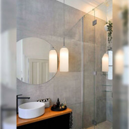 Long Life Lamps Company Modern White Frosted Glass Ceiling Pendant Light Tubular Lamp Shade H3134 - thumbnail 7