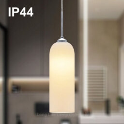 Long Life Lamps Company Modern White Frosted Glass Ceiling Pendant Light Tubular Lamp Shade H3134 - thumbnail 5