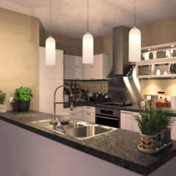 Long Life Lamps Company Modern White Frosted Glass Ceiling Pendant Light Tubular Lamp Shade H3134 - thumbnail 9