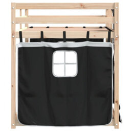 Berkfield Bunk Bed Without Mattress White&black 90X190 Cm Single Solid Wood Pine - thumbnail 6