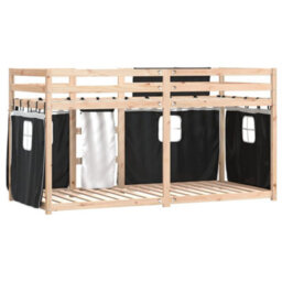 Berkfield Bunk Bed Without Mattress White&black 90X190 Cm Single Solid Wood Pine - thumbnail 7