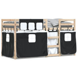 Berkfield Bunk Bed Without Mattress White&black 90X190 Cm Single Solid Wood Pine - thumbnail 2