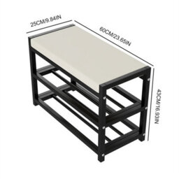60X25X43Cm Shoe Bench Stool Shoe Cabinet Storage Rack Cabinet Bench Rack Organiser Rack - thumbnail 2