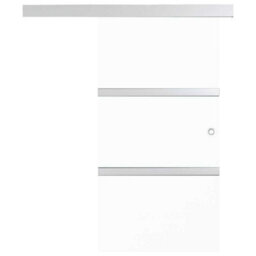 Berkfield Functional Sliding Door Esg Glass And Aluminium 90X205 Cm Silver - thumbnail 4