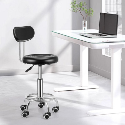 Black With Back New Backrest Salon Stool Barber Tattoo Manicure Beauty Spa Lift Swivel Chair - image 1