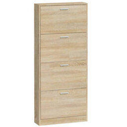 Berkfield Shoe Cabinet Oak 59X17X150 Cm Engineered Wood - thumbnail 5