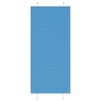 Berkfield Pleated Blind Blue 85X200 Cm Fabric Width 84.4 Cm Polyester - image 1