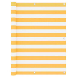 Berkfield Balcony Screen White And Yellow 120X400 Cm Oxford Fabric - thumbnail 1