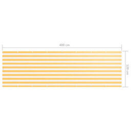 Berkfield Balcony Screen White And Yellow 120X400 Cm Oxford Fabric - thumbnail 5