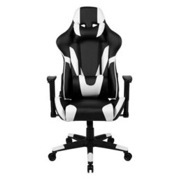 Fwstyle Black & White Bucket Seat Racer Gaming Chair Faux Leather - thumbnail 3