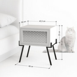 Decortie Naive Modern Compact Bedside Table Nightstand 48Cm Bedroom Oak H 51Cm - thumbnail 3