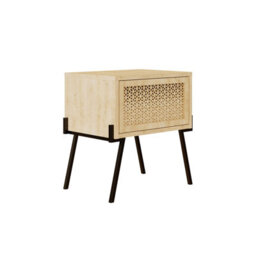 Decortie Naive Modern Compact Bedside Table Nightstand 48Cm Bedroom Oak H 51Cm - thumbnail 2