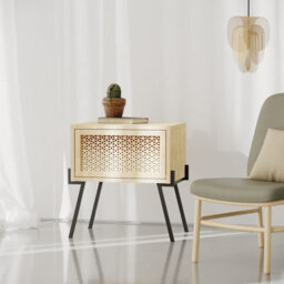 Decortie Naive Modern Compact Bedside Table Nightstand 48Cm Bedroom Oak H 51Cm - thumbnail 5