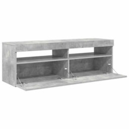 Berkfield Modern Tv Cabinet With Led Lights Concrete Grey 120X35X40 Cm - thumbnail 9