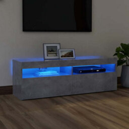 Berkfield Modern Tv Cabinet With Led Lights Concrete Grey 120X35X40 Cm - thumbnail 2