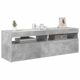 Berkfield Modern Tv Cabinet With Led Lights Concrete Grey 120X35X40 Cm - thumbnail 6