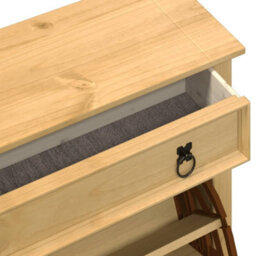 Vidaxl Shoe Cabinet Corona 99X32X138 Cm Solid Wood Pine - thumbnail 7
