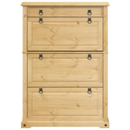 Vidaxl Shoe Cabinet Corona 99X32X138 Cm Solid Wood Pine - thumbnail 4